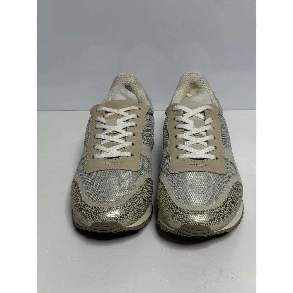 MR. B's By Aldo Shoes Mens Size 8 Beige  Leather Casual Sneakers Gum Sole New